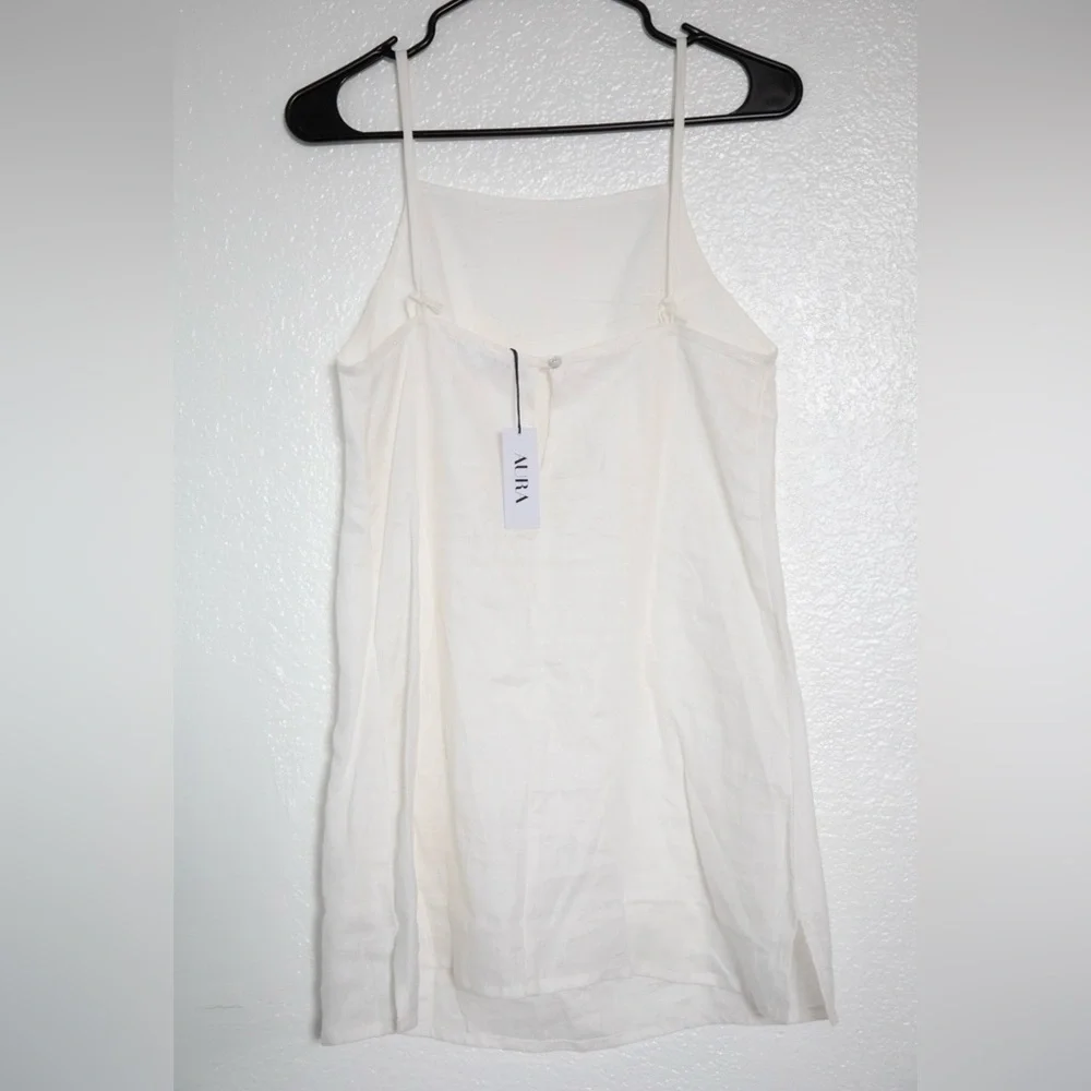 Free Label White Linen Mini Dress Small - Picture 4 of 6
